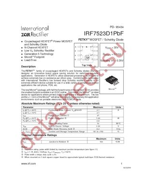 IRF7523D1TRPBF datasheet  